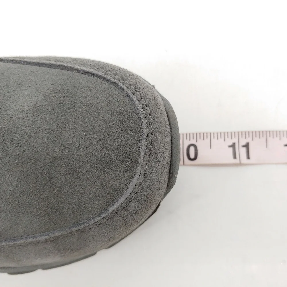 Lands End Boots Womens Gray 6 Suede All Weather Shoes Lined Side Zip‎ Mid Calf